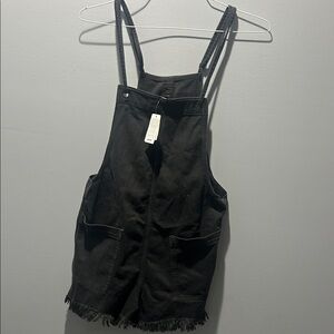 Aerie Black Jumpsuit with Fringe Detail